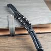 Men's Leather Cuban Chain Style Bangle Stainless Steel Braided Magnetic Buckle Punk Bracelet Homme Hand Accessories Jewelry Gift