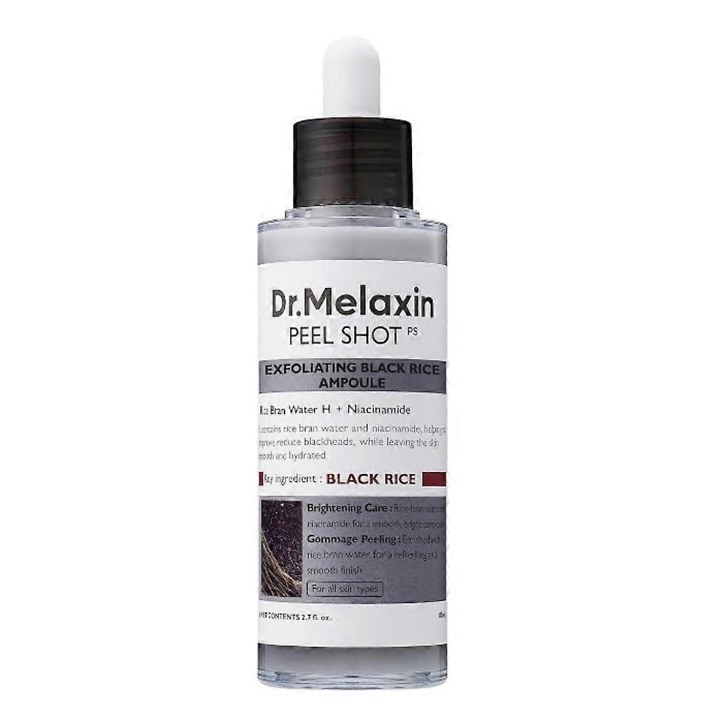 Dr.Melaxin Peel Shot Glow Schwarzer Reis Peeling Ampulle 80ml Tägliches Sanftes Peeling für Gesicht und Körper Entferner für abgestorbene Hautzellen für alle Hauttypen