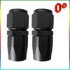 2PCS Swivel Hose End Fitting AN4AN6AN8AN10AN12 Fittings Adapter 0°/45°/90°180° Aluminum Oil Fuel Line Reusable Universal Black