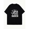 Oversized T Shirt Black And They Call The Thing Rodeo Print With Cowboy Horse Design For Casual Wear And Western Style Outfits