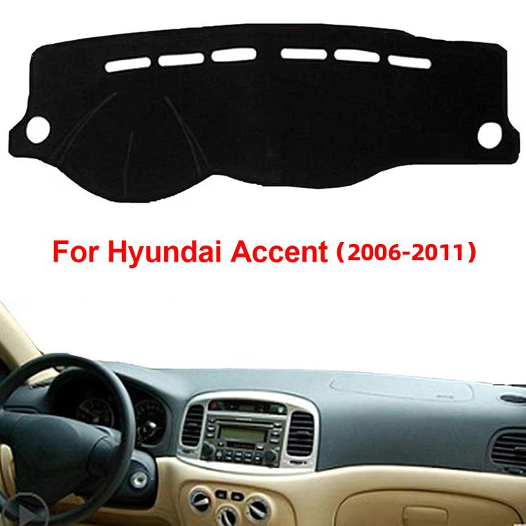 Auto-Armaturenbrett-Abdeckungspolster für 2006-2011 Hyundai Accent Sonnenschutz-Schutz Anti-UV-Armaturenbrettmatten Rutschfeste Polster Innenzubehör