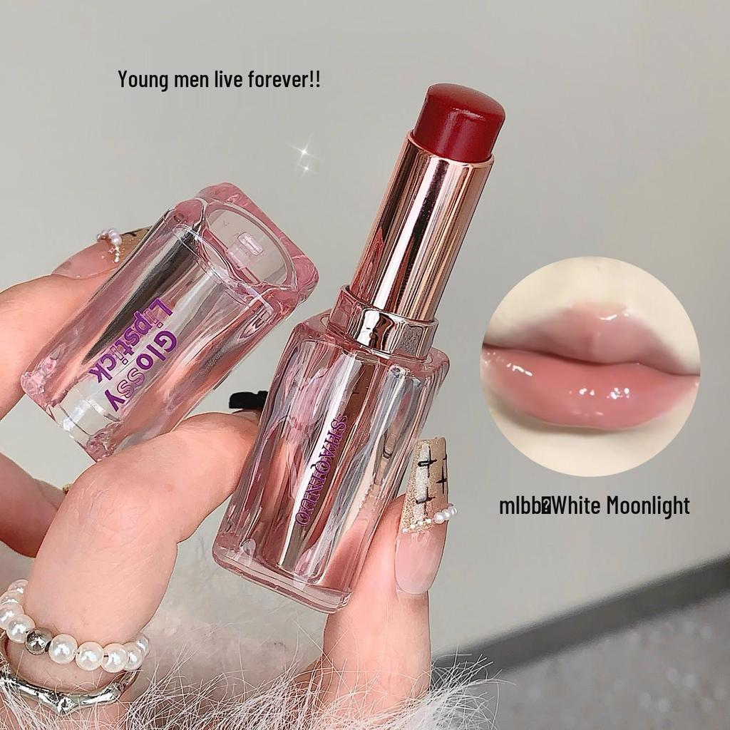 Shaqi Nuo Crystal Clear Lipstick: Mirror Finish, Plump Lips, No-Makeup Look, Korean Style, Long-Lasting, Youthful Gloss.