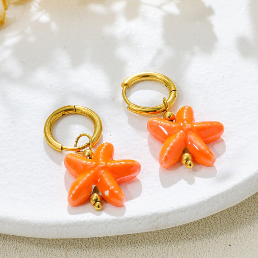 Fashion Popular Ocean Beach Wind Starfish Hidden Buckle Earrings Jewelry Exquisite Niche Sense Versatile