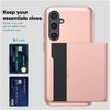 AMORUS For Samsung Galaxy A55 5G Case with Sliding Card Holder PC TPU Phone Back Cover