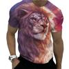 Summer Fierce Lion Graphic trička pro muže Zvířecí potisk Denní výstřih Volný Trička s krátkým rukávem Streetwear Oversized trička