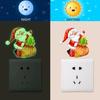 Cartoon Santa Claus Gift Balloon Glow In The Dark Sticker Switch Sticker Christmas Home Decoration Self-adhesive Wall Sticker