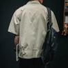 Casual Men's T-shirt Summer Tooling Style Short Sleeve New Pocket Shirt Collar Men's Clothing Loose Plus Size Top