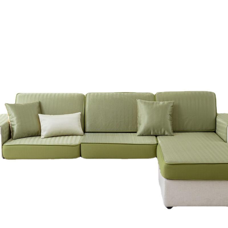 Summer Washable Ice Silk Sofa Cover All-Inclusive Modern Simple Herringbone Pattern Sofa Universal for Four Seasons
