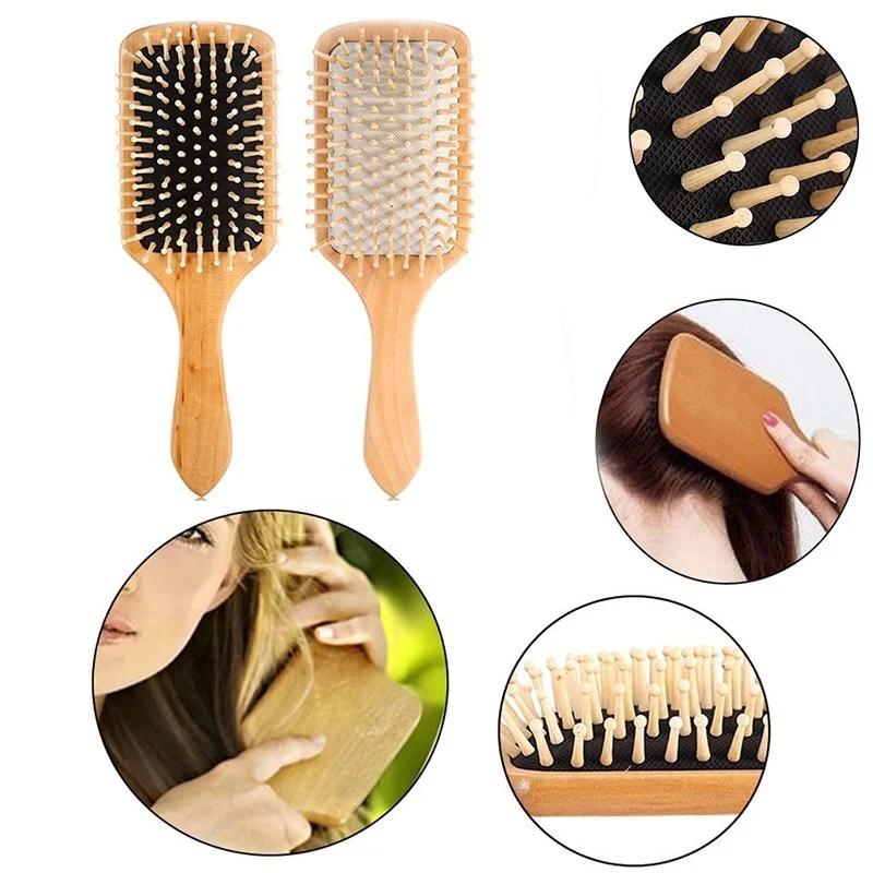 Anti-static Natural Wooden Massage Comb Scalp Care Comb