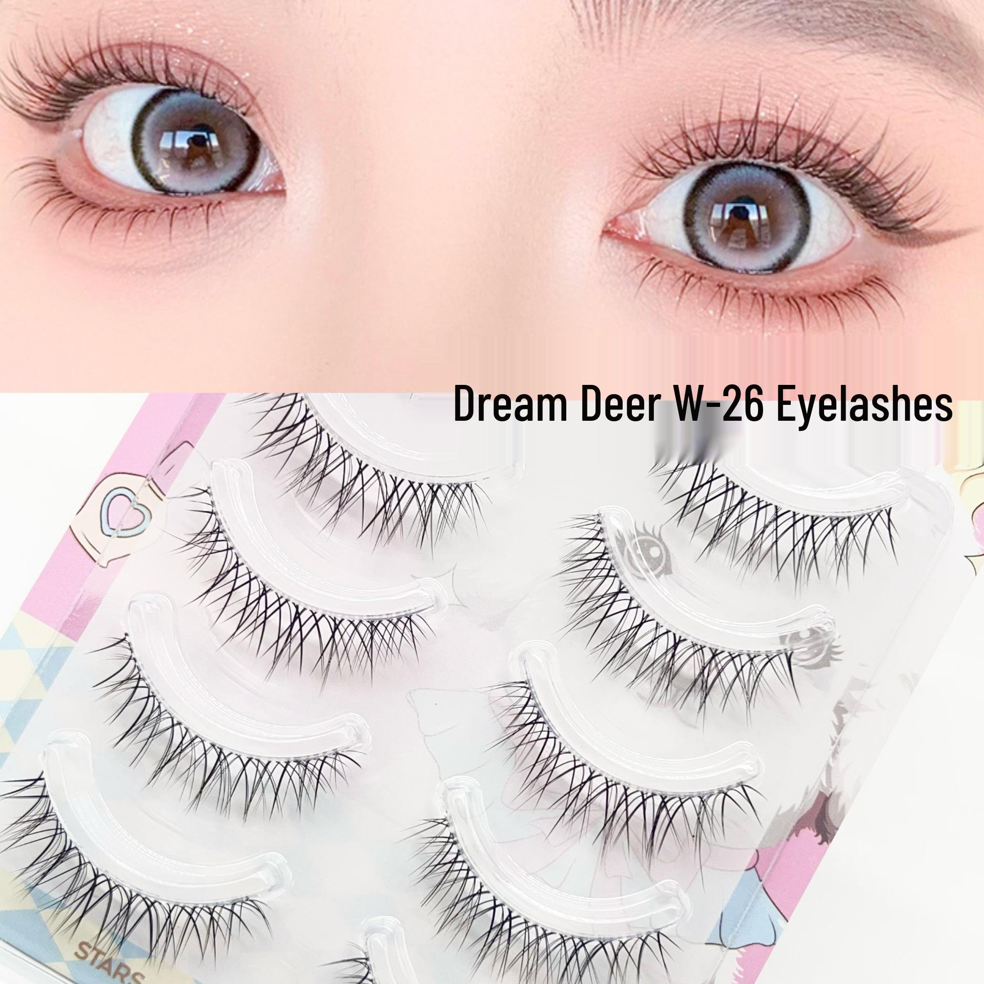 Menglu W-26 Fluffy Full Strip Eyelashes - Pack of 5 Pairs for Natural, Lengthening Look