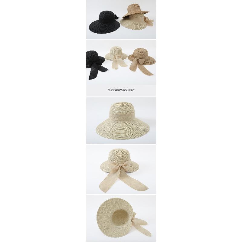 Meimeier Straw Hat Women's Summer Sun Hat Bowknot Duckbill Cap Outdoor Travel Sun Protection Beach Hat