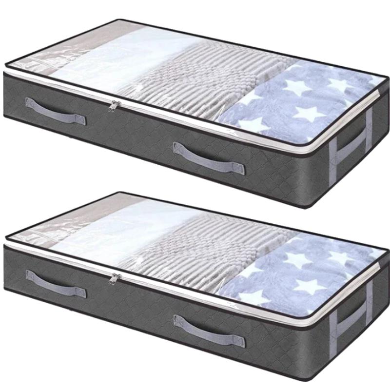Aufbewahrungstasche unter dem Bett für tragbare faltbare Bettdecken-Taschen Kleiderschrank Kleider Organizer Aufbewahrungsbox Staubdichter Organizer Große Kapazität