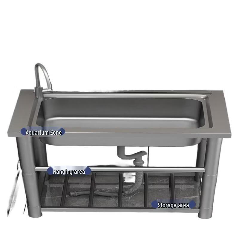 Stainless Steel Kitchen Sink with Faucet and Stand
