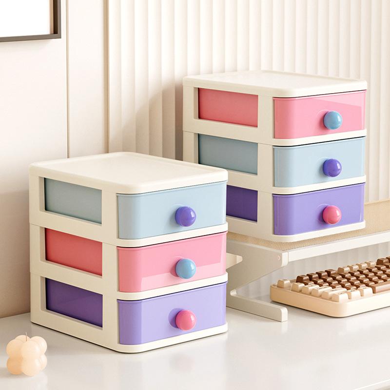 Desktop Drawer-Style Storage Box Dopamine Ins Style Student Desk Stationery Organization Large-Capacity Stackable Storage Rack