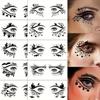 10 SZT. Halloweenowe Oczy Naklejka Tatuaż Tymczasowy, Czarna Sieć Pająka Dynia Duch Czarny Kot Wiedźma Nietoperz Wzór Pająka, Makijaż Oczu Twarzy Fałszywa Naklejka Tatuaż