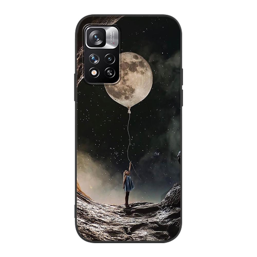 Little Prince Watercolor Art Case for Xiaomi Redmi Note 9S 9 8 10 11 Pro 9C 9A 7 8T 7A 8A 6A 6 10S Black Soft Cell Phone Cover