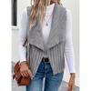 YYFS Women's Fashion Casual Solid Color Print Autumn Winter Sleeveless POLO Neck Jackets & Coats
