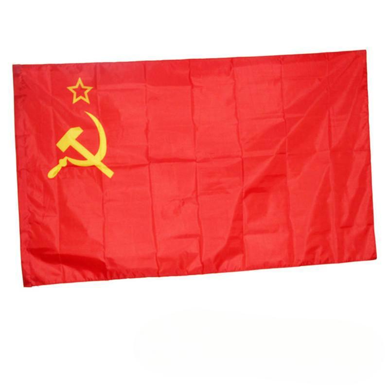 90*150 cm Polyester Kumaş Ekran Baskılı No.4 Bayrak Özelleştirilmiş Sovyetler Birliği Bayrağı