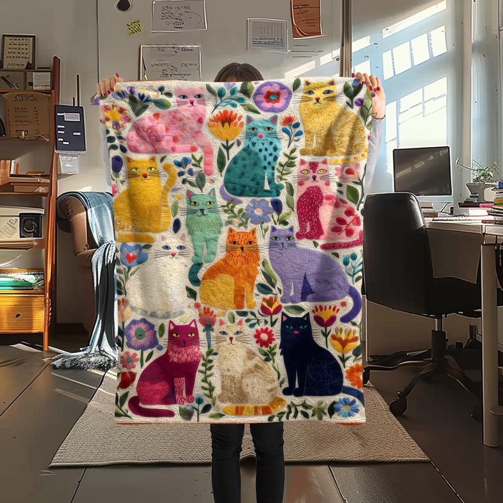 

Multiple cats collage Print Flannel Blanket,High quality Comfortable for All Seasons,Home Decor,Warmth and Comfort,Perfect for Christmas Gifts 80cm x 120cm