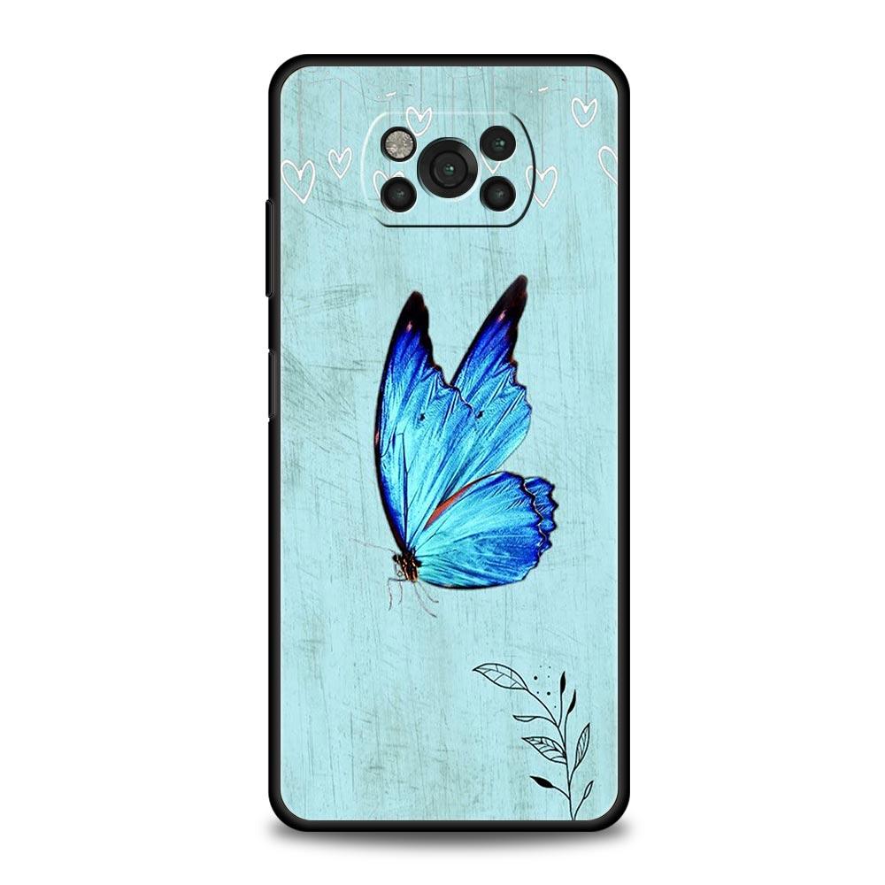 butterfly Phone Case For Xiaomi Mi Poco X3 NFC M3 F4 F3 M4 X4 Pro 5G Note 10 12 Lite 11 11T 10T 11X 13 12T Pro 9T Soft Cover