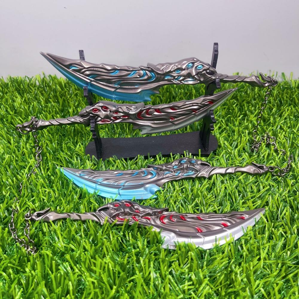 Katana Valorant de 6,3 polegadas 2 unidades Anime Cosplay Adereço Espada Tamanho Real Katana Japonesa Aço Metálico Lâmina de Faca Ninja Sabre de Samurai Brinquedo
