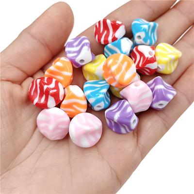 Hanmade Stylish Striped Accessories Twister Beads Jewelry Making Pendant Candy 10pcs Handmade Materials Necklace Bracelet DIY