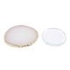 Nail Art Polish Palette Glass Resin Gilded Edges Nail Art Makeup Mixing Tray for Nail Salon DIY Enthusiasts 2pcs
