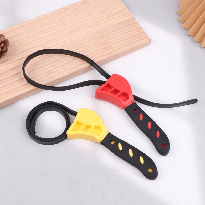 1Pcs 6/8inch Belt Wrench Oil Filter Puller Strap Spanner Chain Wrench Strap Opener, Adjustable Disassembly Tool