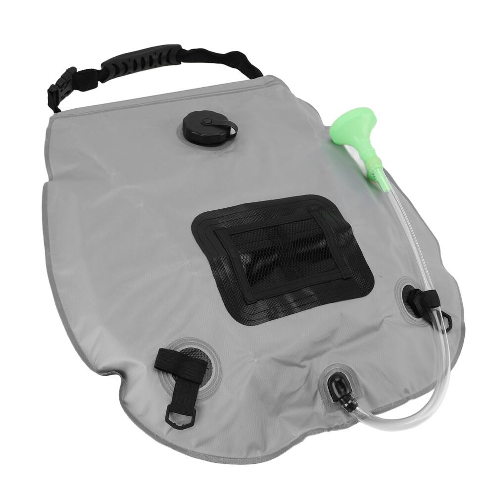 20L Solar Camping Shower Bag with Switchable Head Gray for Hiking & Beach