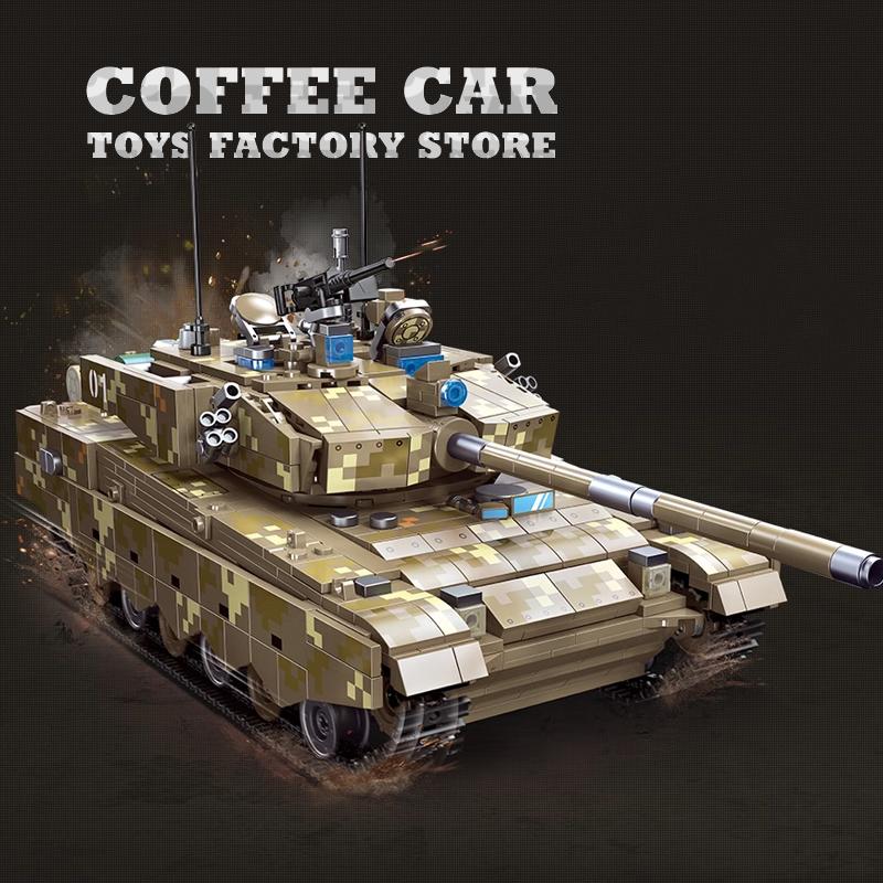 99A Main Battle Tank Building Bricks Plastic Model Armored Vehicle Military MOC Blocks Set Soldier Car Toys Boys Kids Adult Gift