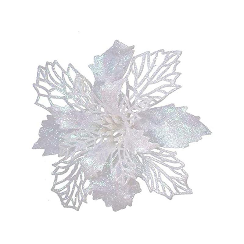 

5/10 шт. Рождественское украшение Искусственные цветы Подвеска на елку для домашнего декора Вечеринка Новогоднее украшение Аксессуар 5Pcs белый