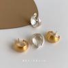 Elegant Gold-Plated Mosquito Coil Ear Clip: Matte Brushed Korean-Japanese Style Non-Pierced Earrings for Women
