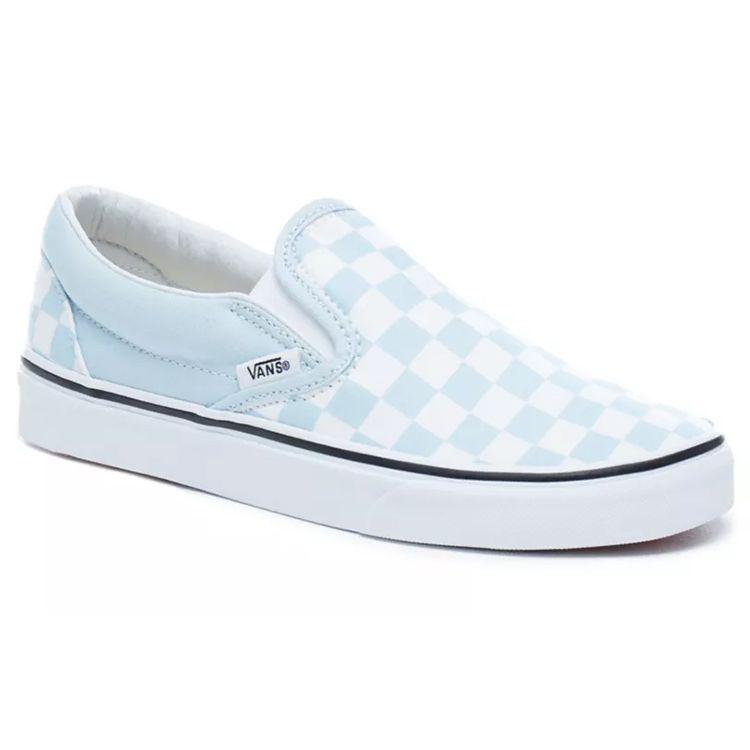 Vans Classic Slip-On Baby Blue Checkerboard Unisex Sneakers True-White VN0A38F7QCK