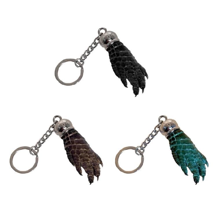 Versatile Crocodiles Leather Claw Keyring Unisex Key Chain Accessory Backpack Ornament Hanging Pendant for Bag Purse