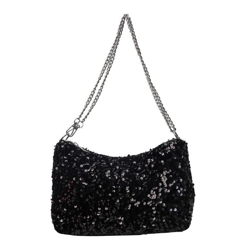 Unique Design Purse Women's 2024 New Spring Summer Versatile Single Shoulder Crossbody Bag Sparkling Chain Armpit Bag