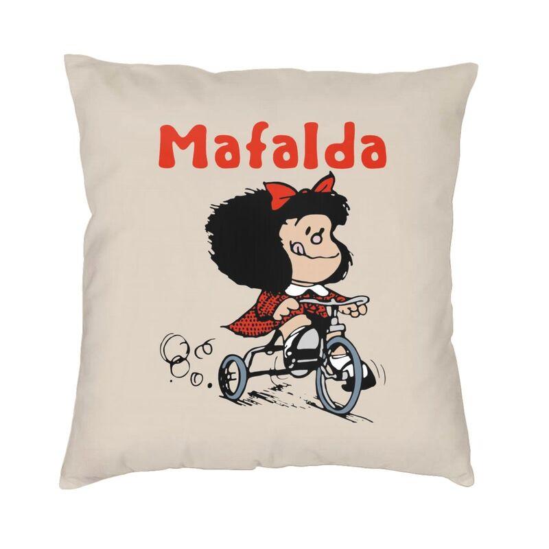 

Mafalda Power With A Surprised Face Cushion Cover Two Side Print Quino Kawaii Cartoon Throw Pillow Case Car Fashion Pillowcase 30x30cm 12x12in
