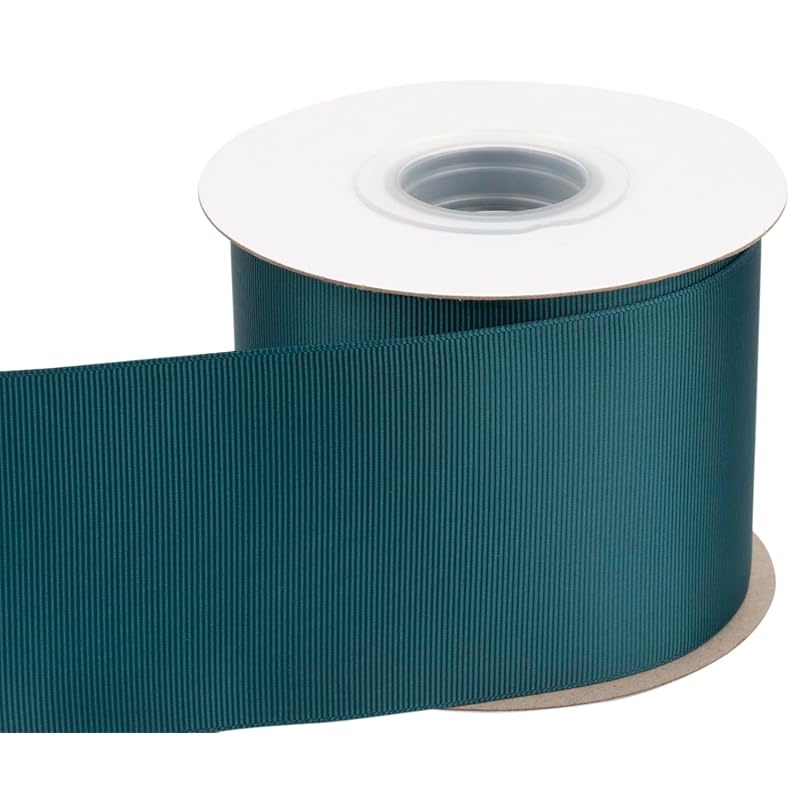 [Tekdeere]Width 75mm Solid Teal Grosgrain Ribbon, Perfect for Gift Wrapping, Sewing, Hair Accessories, Wedding Decorations - 22 Meters/roll