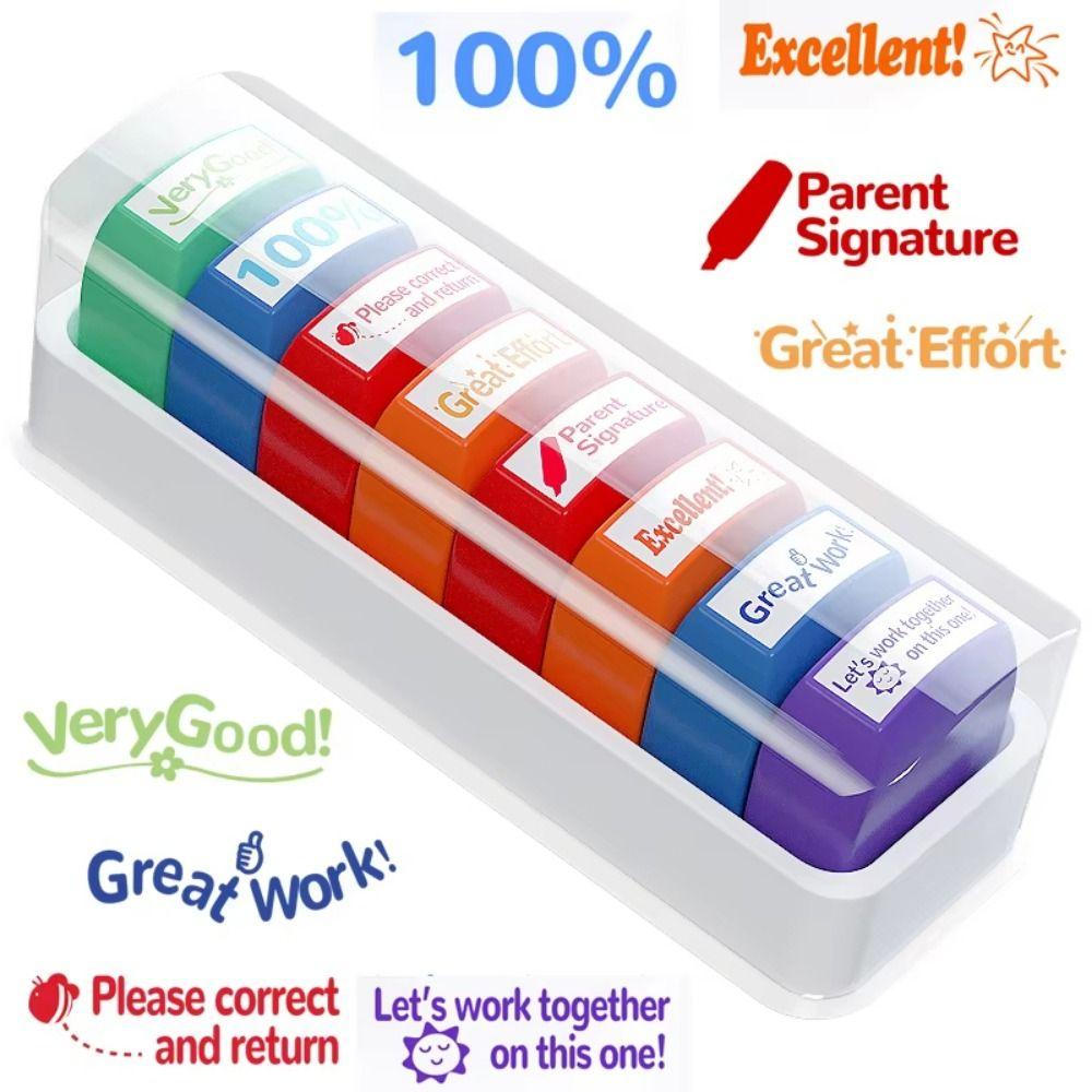 5/8Pcs Creative Teacher's Review Seal Encouragement Teacher's Comment Stamp Student Encouragement