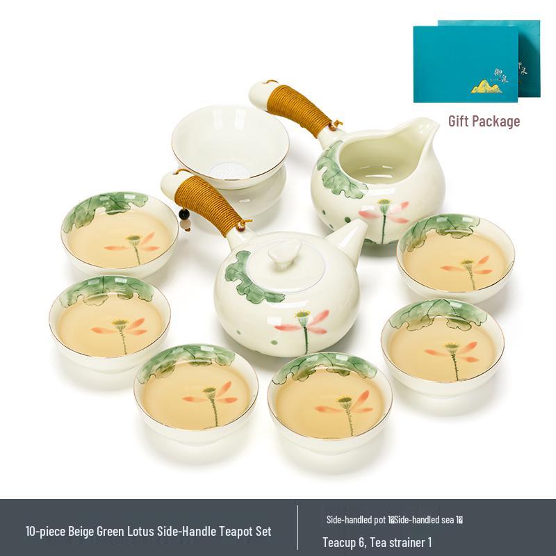 

Luxury Hand-Painted Ceramic Kung Fu Tea Set - Perfect Gift or Souvenir for Elders