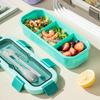 Microwave Stainless Steel Single Layer Partition Lunch Box, Leak Proof Fresh Keeping Bento Container Portable Food Storage Box