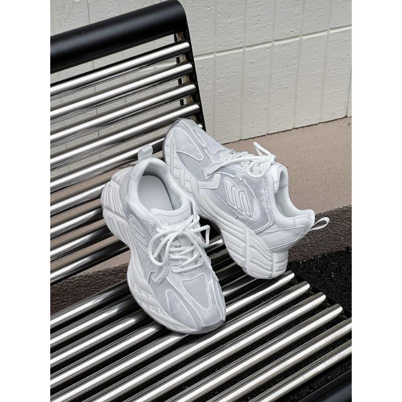 

Leather keyboard peanut platform dad shoes women s spring and summer new straps mesh casual sneakers 35 белый