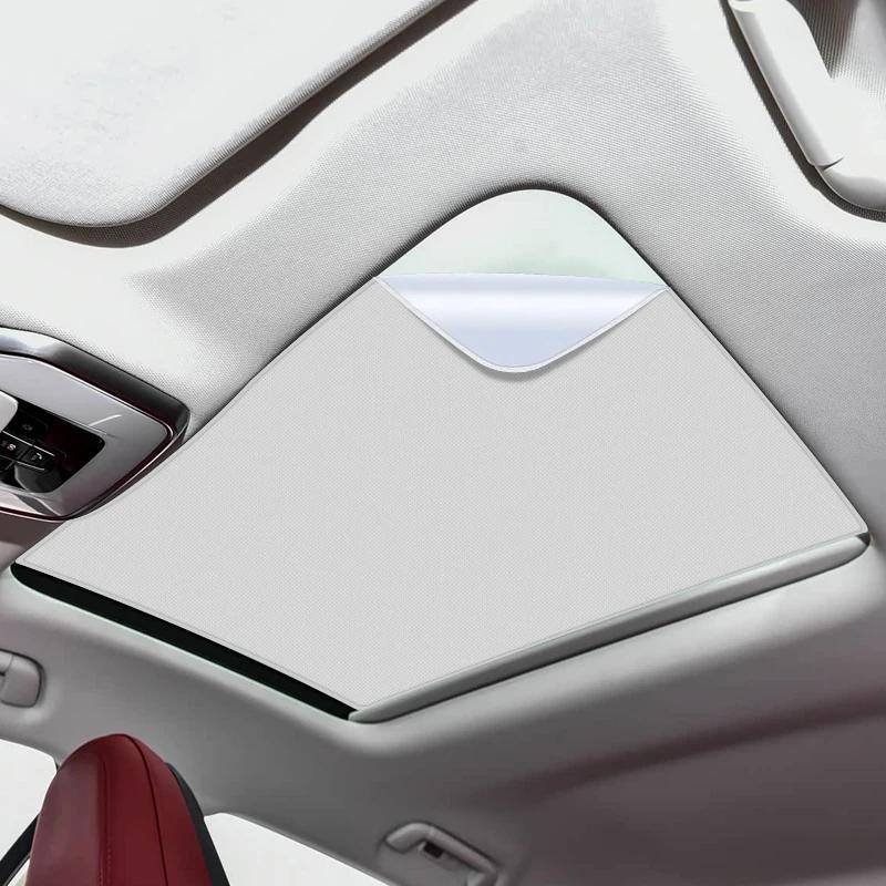 Car Suede Fabric Anti-uv Electrostatic Adsorption Sunroof Sunshade For HONGQI H6 2024-Present Auto Heat Insulation Skylight