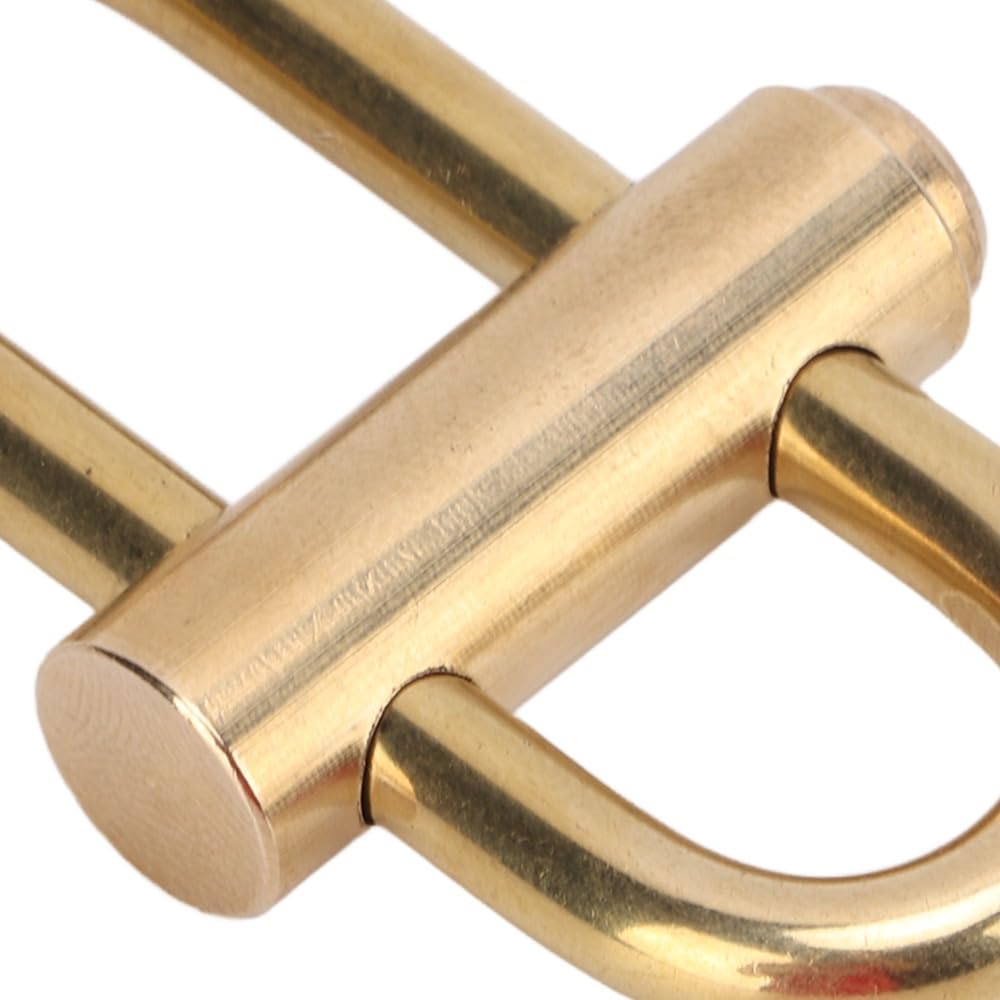 EZBUYGO Brass Lock Carabiner Keychain - Oval Slide Lock Clip