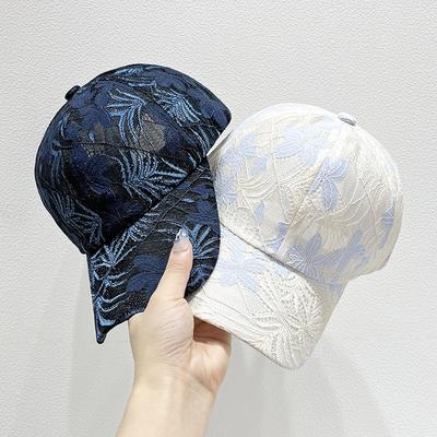 Boné de beisebol feminino casual versátil e respirável com renda macia, proteção solar para o verão