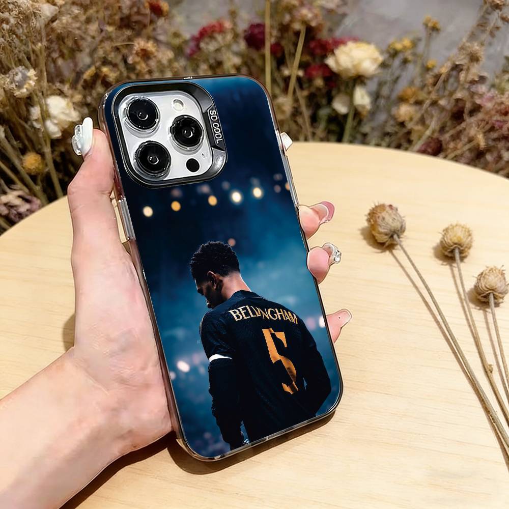 Fußball J-Jude B-Bellinghams Handyhülle Für iPhone 17,16,15,14,13,12,11 Plus,Pro Max,XS,Farbige Silberbeschichtete Innenseite