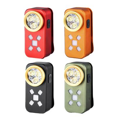 Small Clip On Flashlight Featuring 7 Lighting Modes 500 Units Brightness And Magnetic Base For Car Motorcycle Outdoor Use