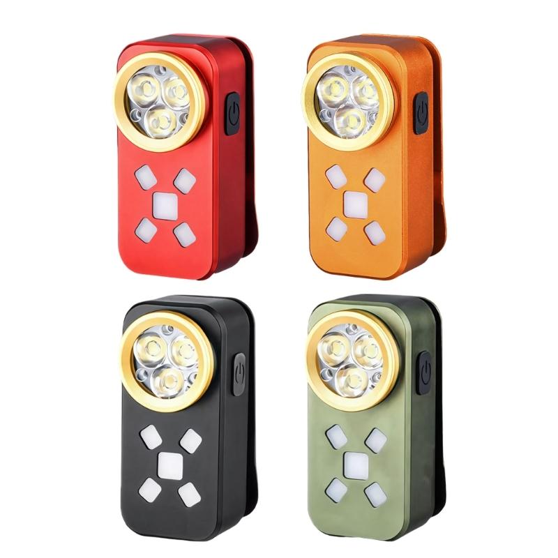 Small Clip On Flashlight Featuring 7 Lighting Modes 500 Units Brightness And Magnetic Base For Car Motorcycle Outdoor Use