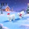 Holiday Display Ornaments Miniature Polar Bear Figurines, Durable Synthetic Resin Animal Indoor Outdoor Statues Ornaments, Decorative Accents