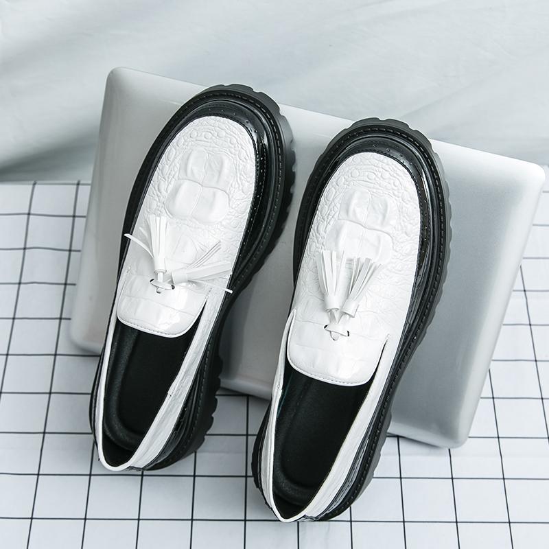Fashion Mens Handmade PU Leather Loafers Casual Driving Flats All-match Slip-on Shoes Comfy Moccasins Leisure Walk Male Walking Footwear