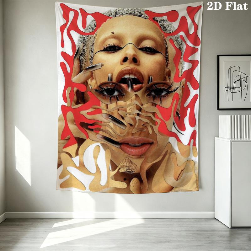 Doja Cat Pattern Wall Tapestry Aesthetic Wall Hanging Printed Fabric Blanket Decorative Tapestries for Bedroom Living Room Home Decor